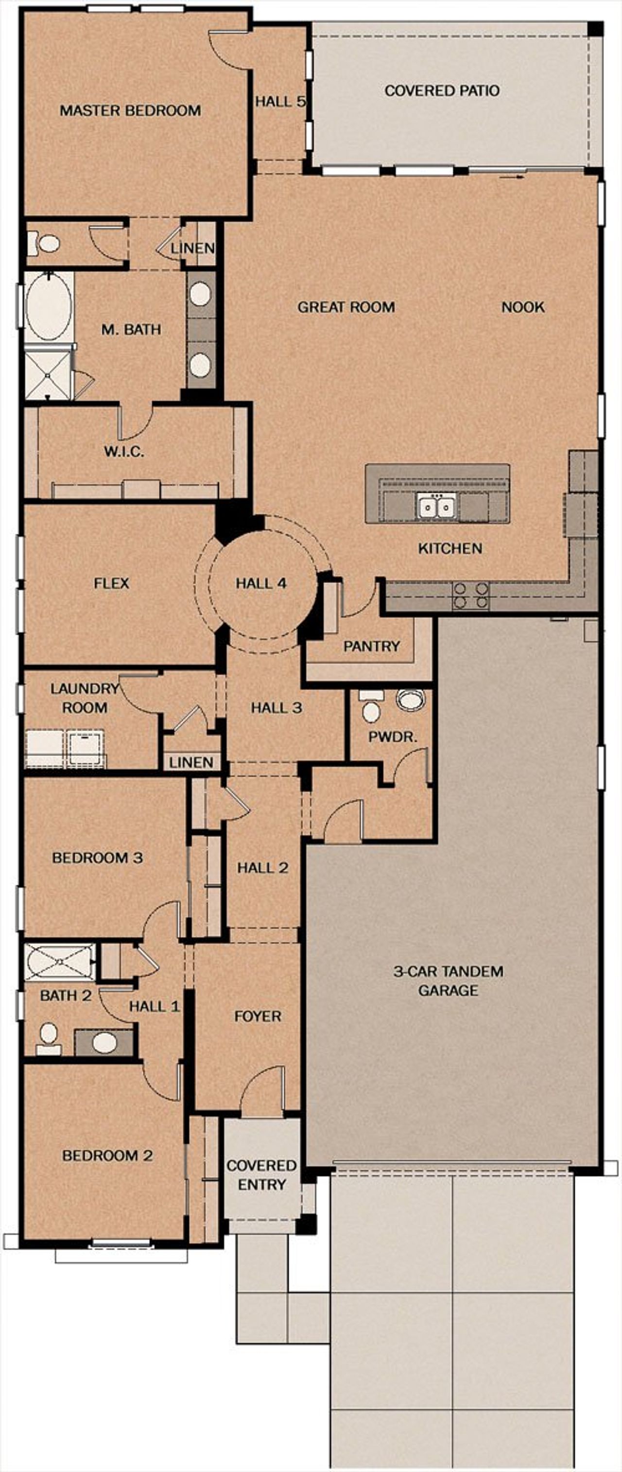 2D floor plan layout of this home in Silverado at Enclave, Litchfield Park, AZ (Image 2).