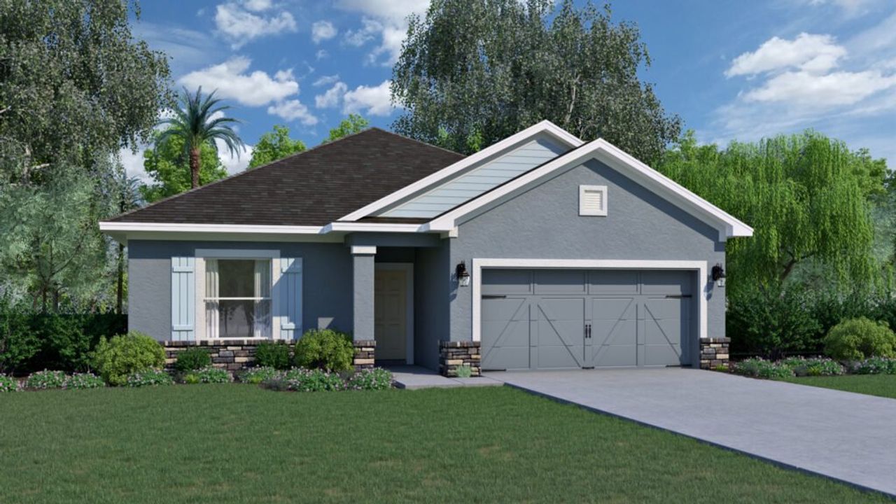 Representative exterior photo of a completed home built from the Beverly Spirit by Holiday Builders in Spirit Of Sebastian, Sebastian, FL (Image 2).