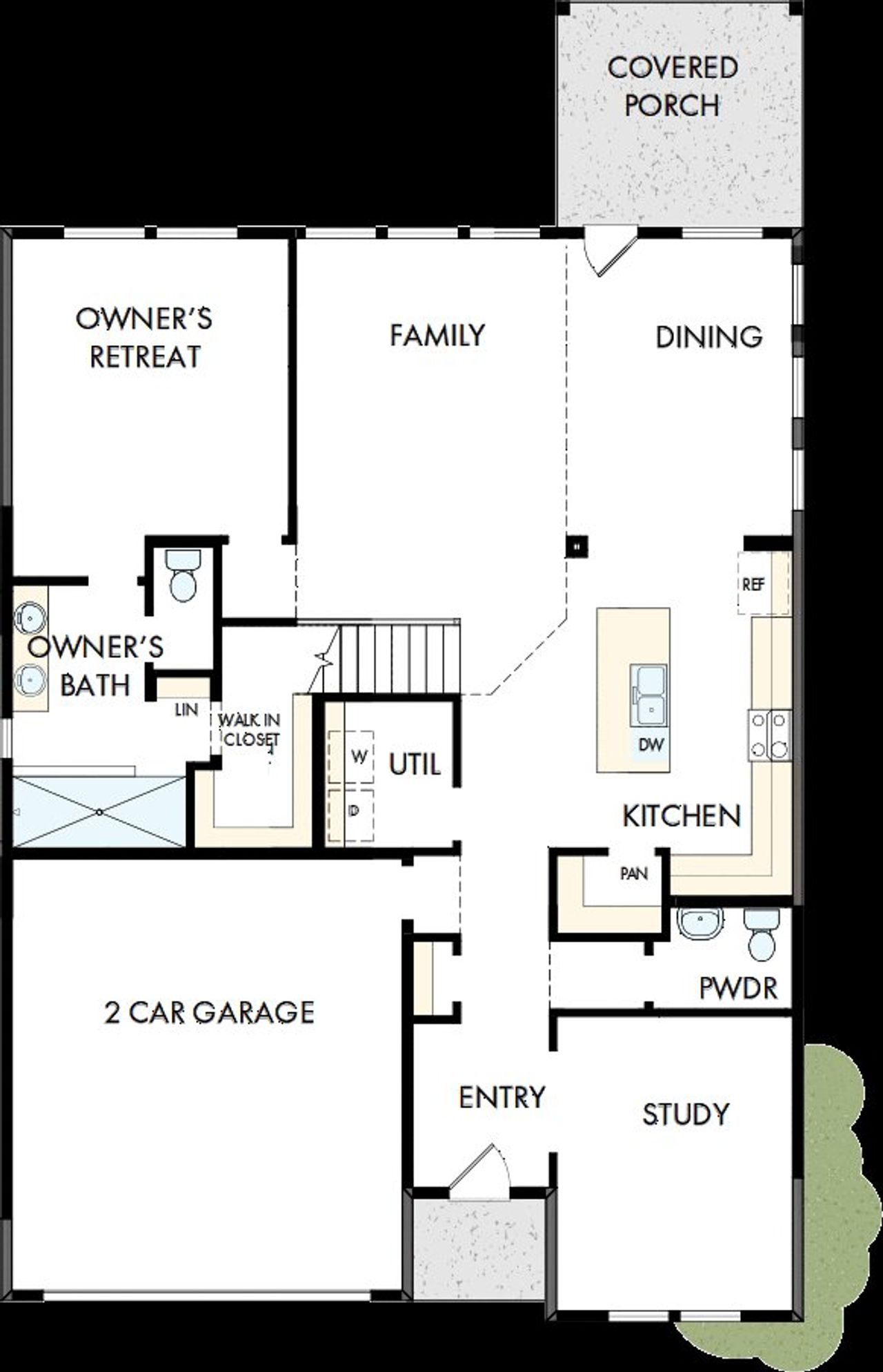 2D floor plan layout of this home in Meyer Ranch – Select Reserve Series, New Braunfels, TX (Image 2).