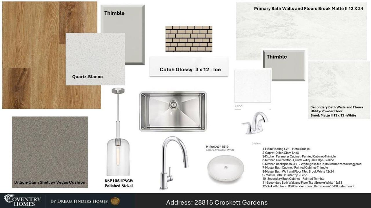 Sample of building materials used in homes in The Trails, New Caney (Image 2).