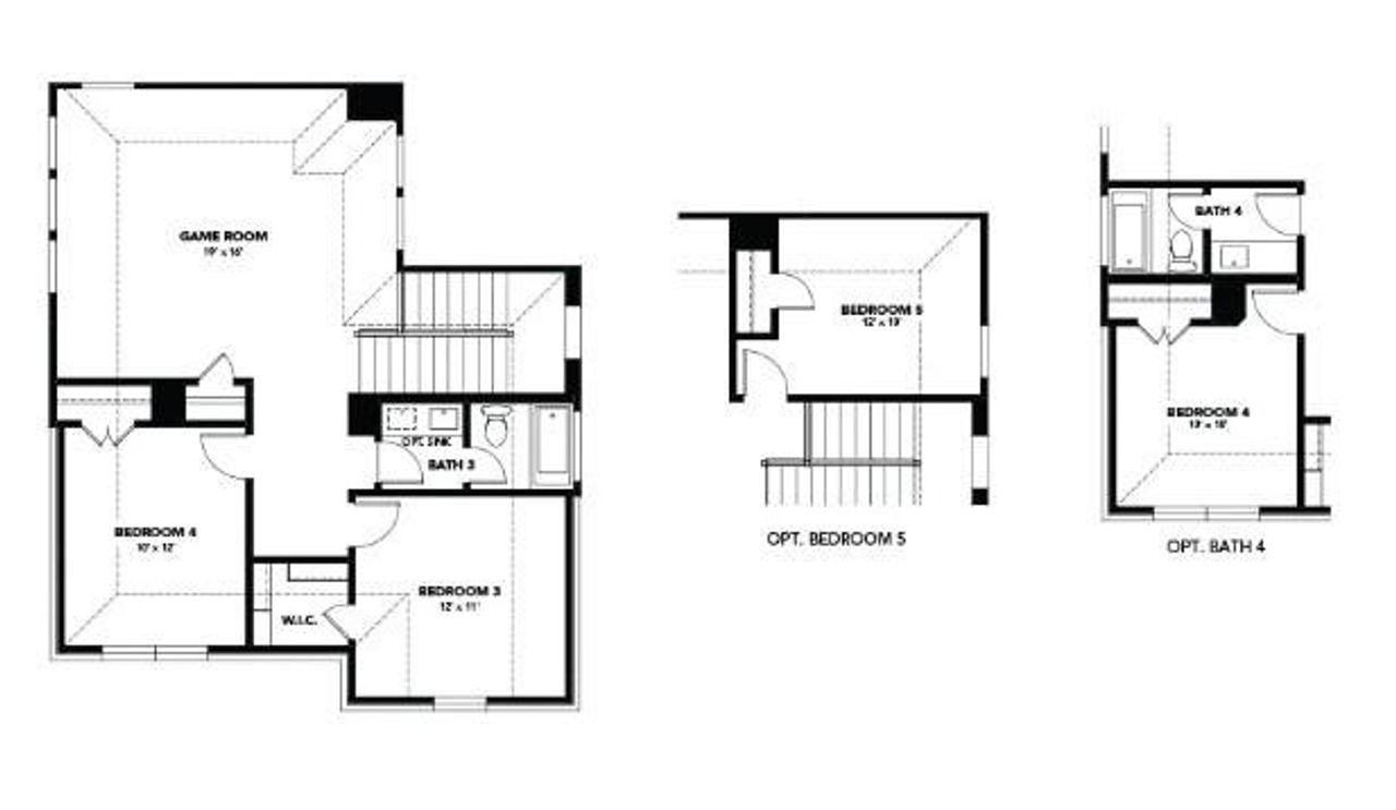 2D floor plan layout of this home in Flora, Hutto, TX (Image 2).