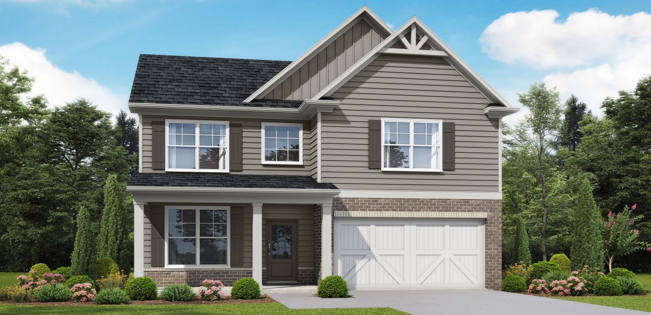 Representative exterior photo of a completed home built from the Brookpark by McKinley Homes in Highland Park, Stonecrest, GA (Image 2).