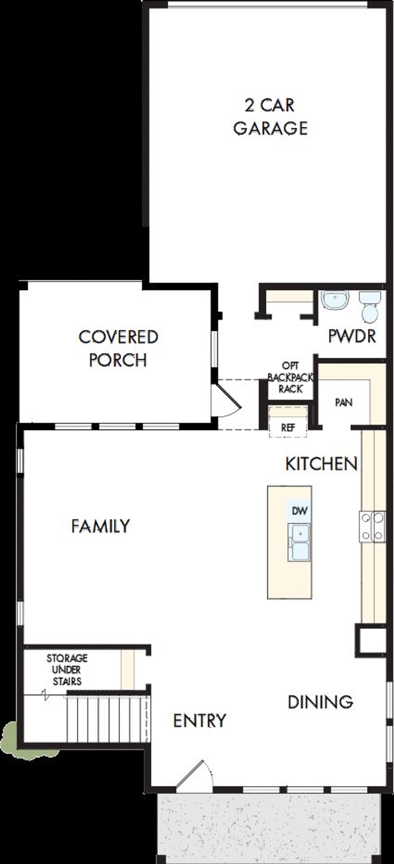 2D floor plan layout of this home in Heritage Green – The Classic Collection, Columbia, TN (Image 2).