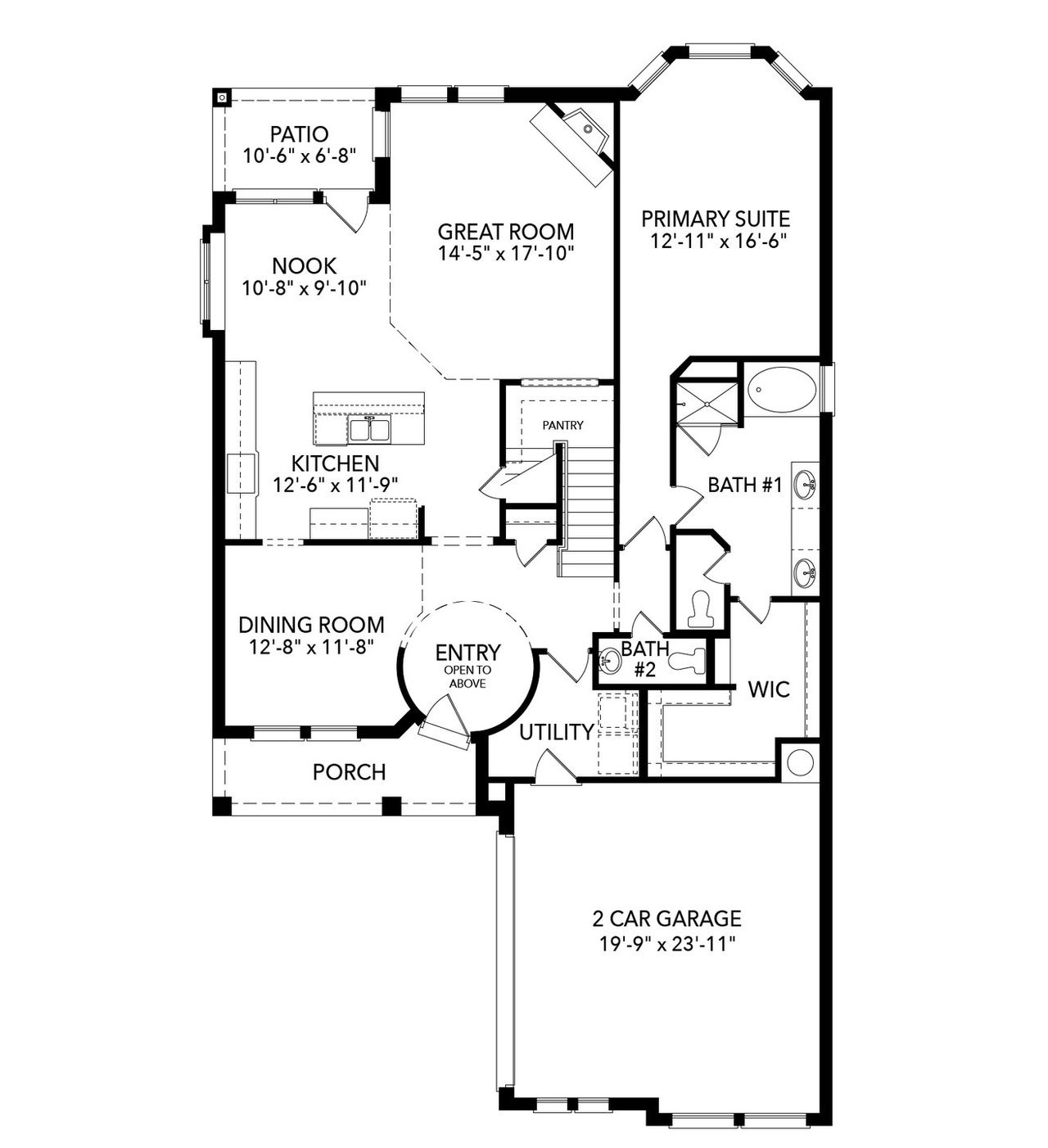 2D floor plan layout of this home in Country Lakes, Denton, TX (Image 2).