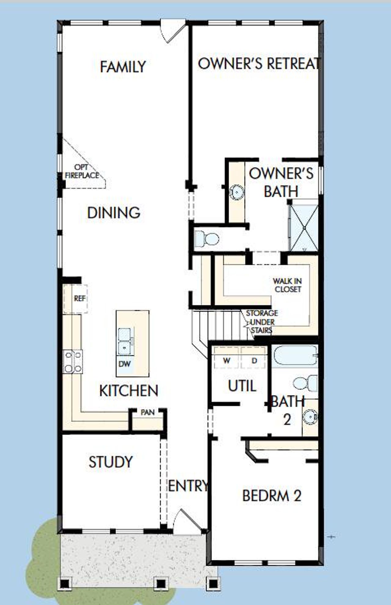 2D floor plan layout of this home in Point Hope - Garden Collection, Charleston, SC (Image 2).