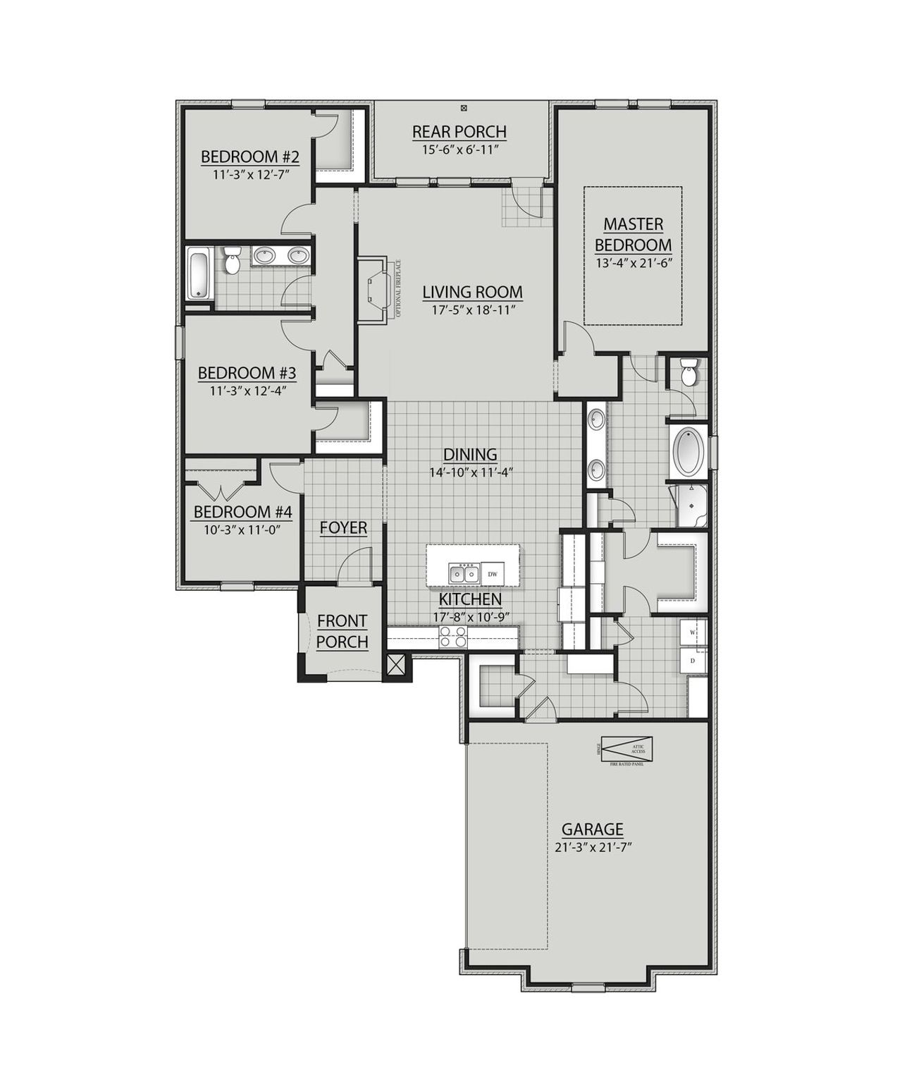 2D floor plan layout for the Larson II G by DSLD Homes in Longleaf, Lumberton, TX (Image 2). 2D floor plan layout for the Larson II G by DSLD Homes in Longleaf, Lumberton, TX (Image 2).