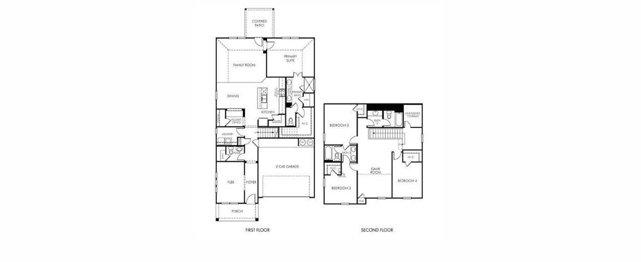2D floor plan layout of this home in Granger Pointe - Premier Series, Conroe, TX (Image 2).