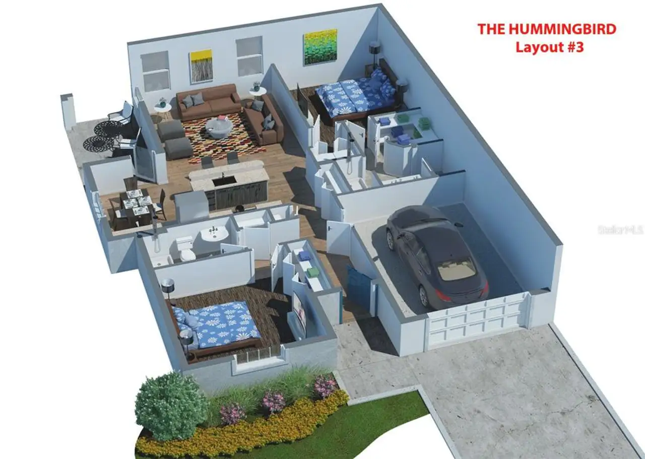 2D floor plan layout of this home in , Lakeland, FL (Image 2).