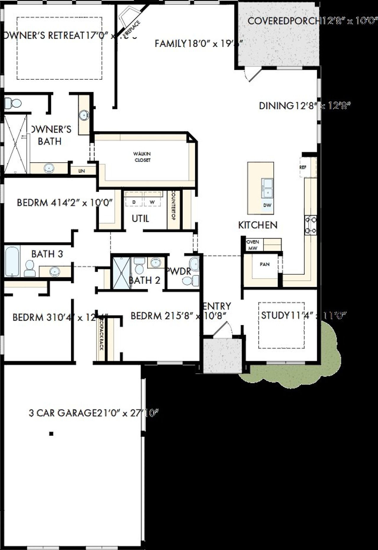 2D floor plan layout of this home in Terraces – Classics, Rockwall, TX (Image 2). 2D floor plan layout of this home in Terraces – Classics, Rockwall, TX (Image 2).