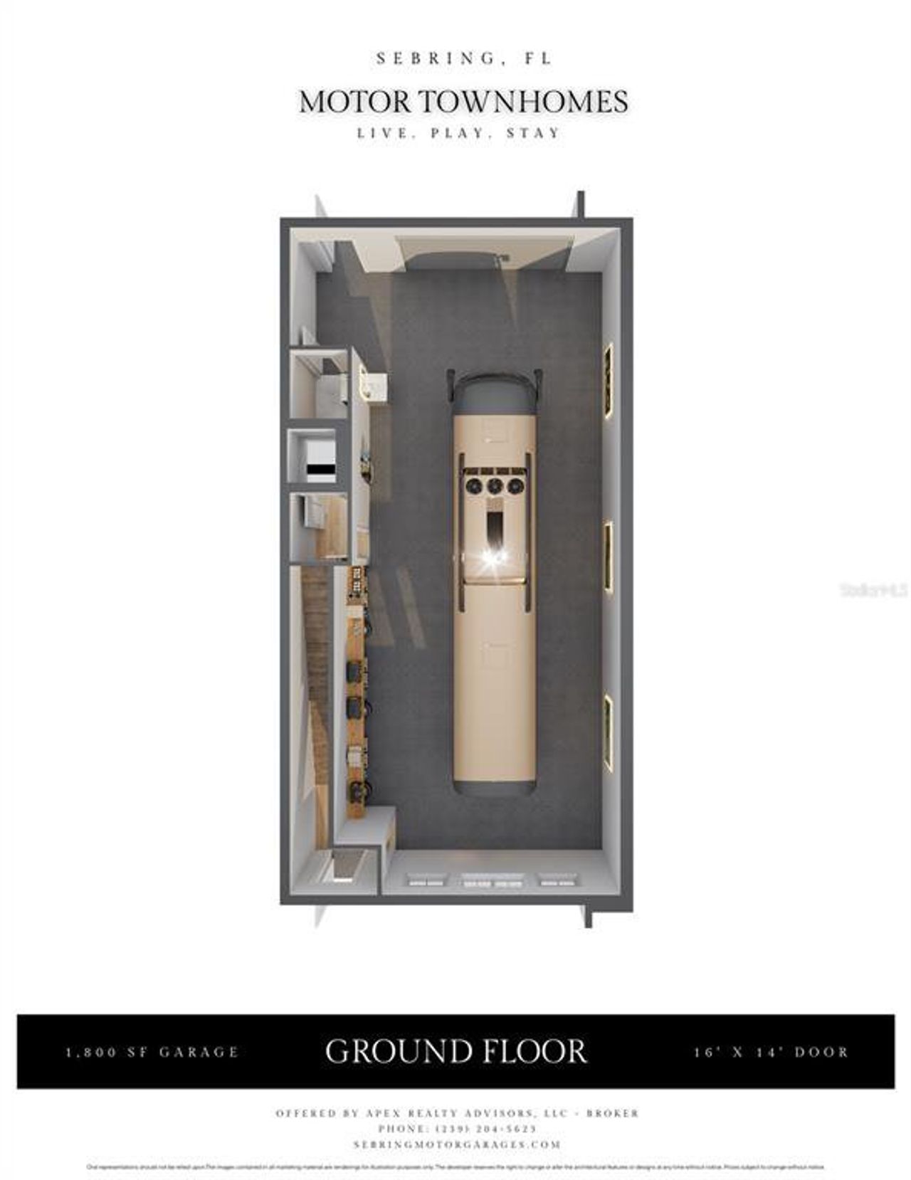 2D floor plan layout of this home in , Sebring, FL (Image 2).