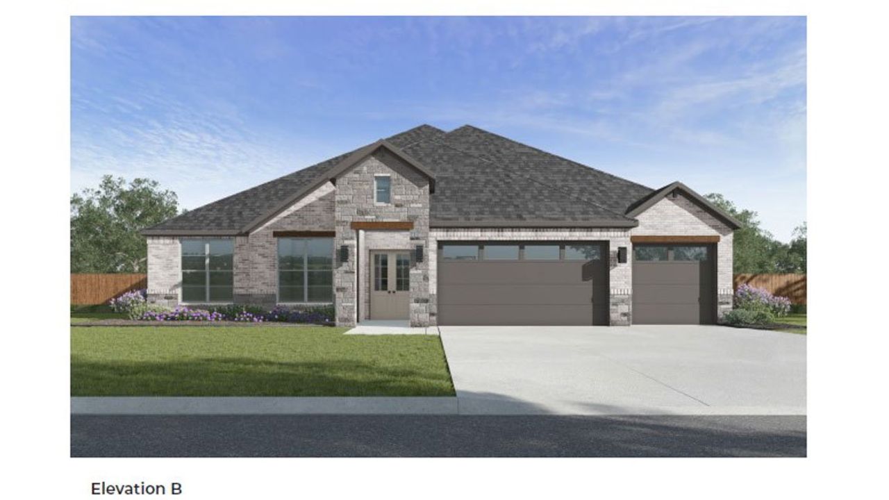 Representative exterior photo of a completed home built from the Amalfi by D.R. Horton in Butlers Bend Estates, Pinehurst, TX (Image 2).