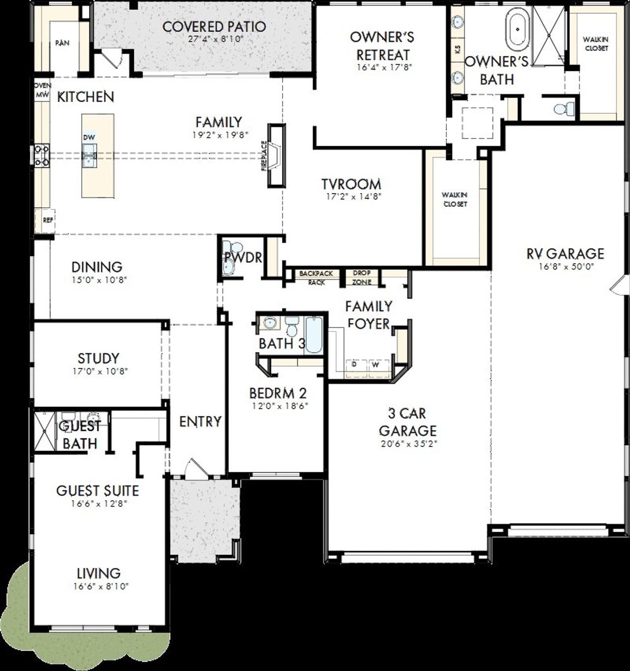 2D floor plan layout of this home in Suelo at Legado West, Queen Creek, AZ (Image 2). 2D floor plan layout of this home in Suelo at Legado West, Queen Creek, AZ (Image 2).
