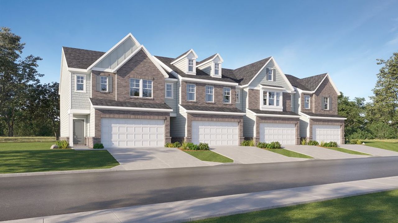 Front exterior of a home in the Towns at Holly Springs community, located in Holly Springs, GA (Image 2). Front exterior of a home in the Towns at Holly Springs community, located in Holly Springs, GA (Image 2).