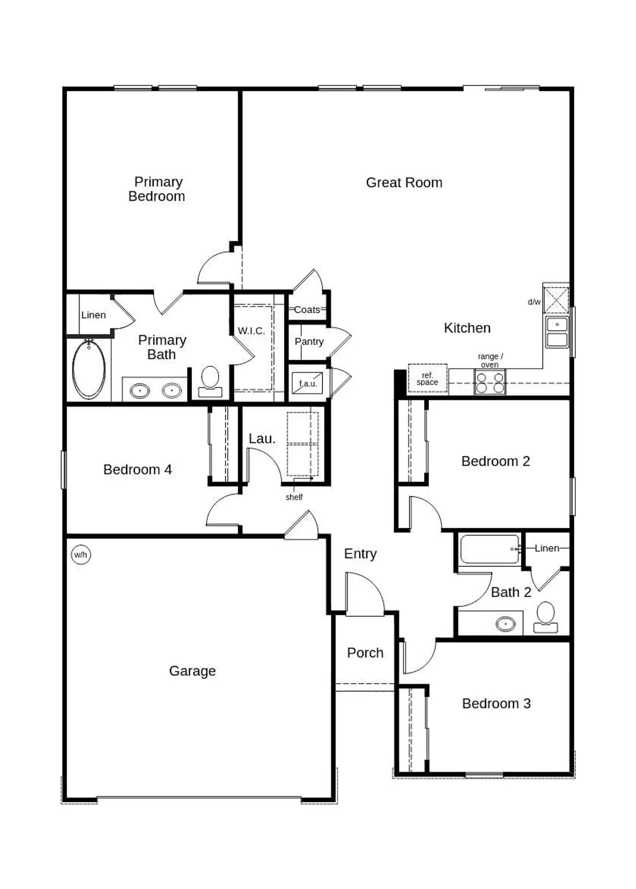 2D floor plan layout of this home in Bellbrooke, Jacksonville, FL (Image 2).