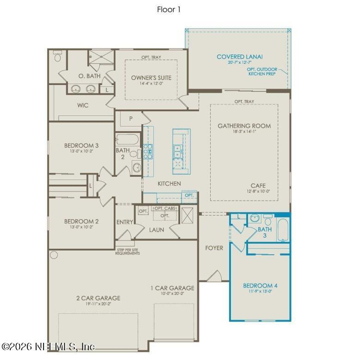 2D floor plan layout of this home in , Yulee, FL (Image 2).