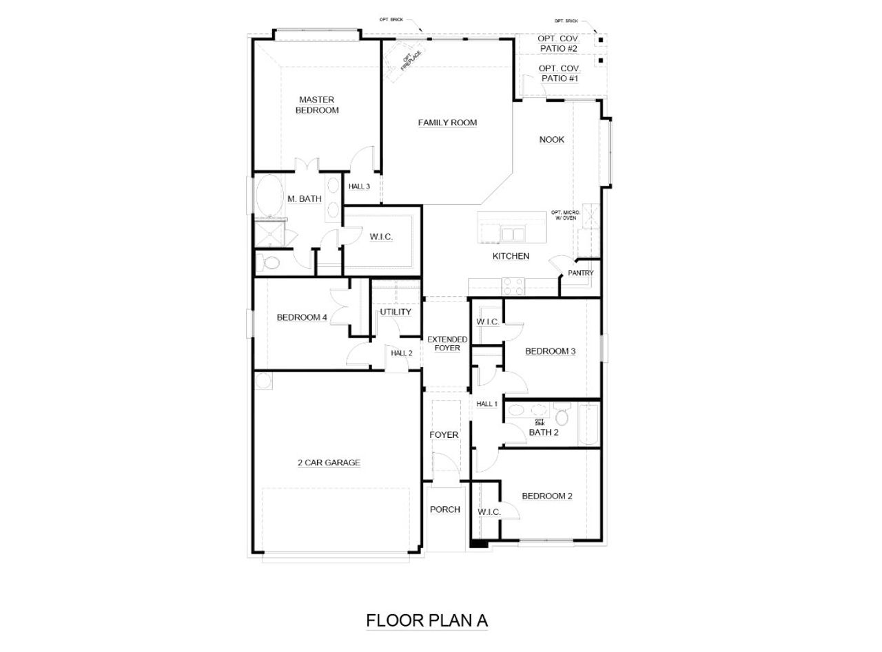 2D floor plan layout for the Concept 1790 by Risewell Homes in El Dorado, Granbury, TX (Image 2).