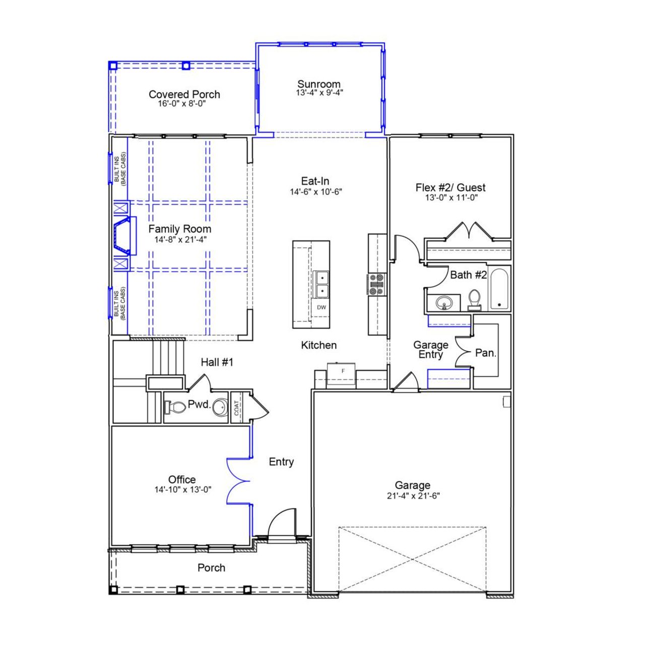 2D floor plan layout of this home in Bens Crossing, Woodruff, SC (Image 2).