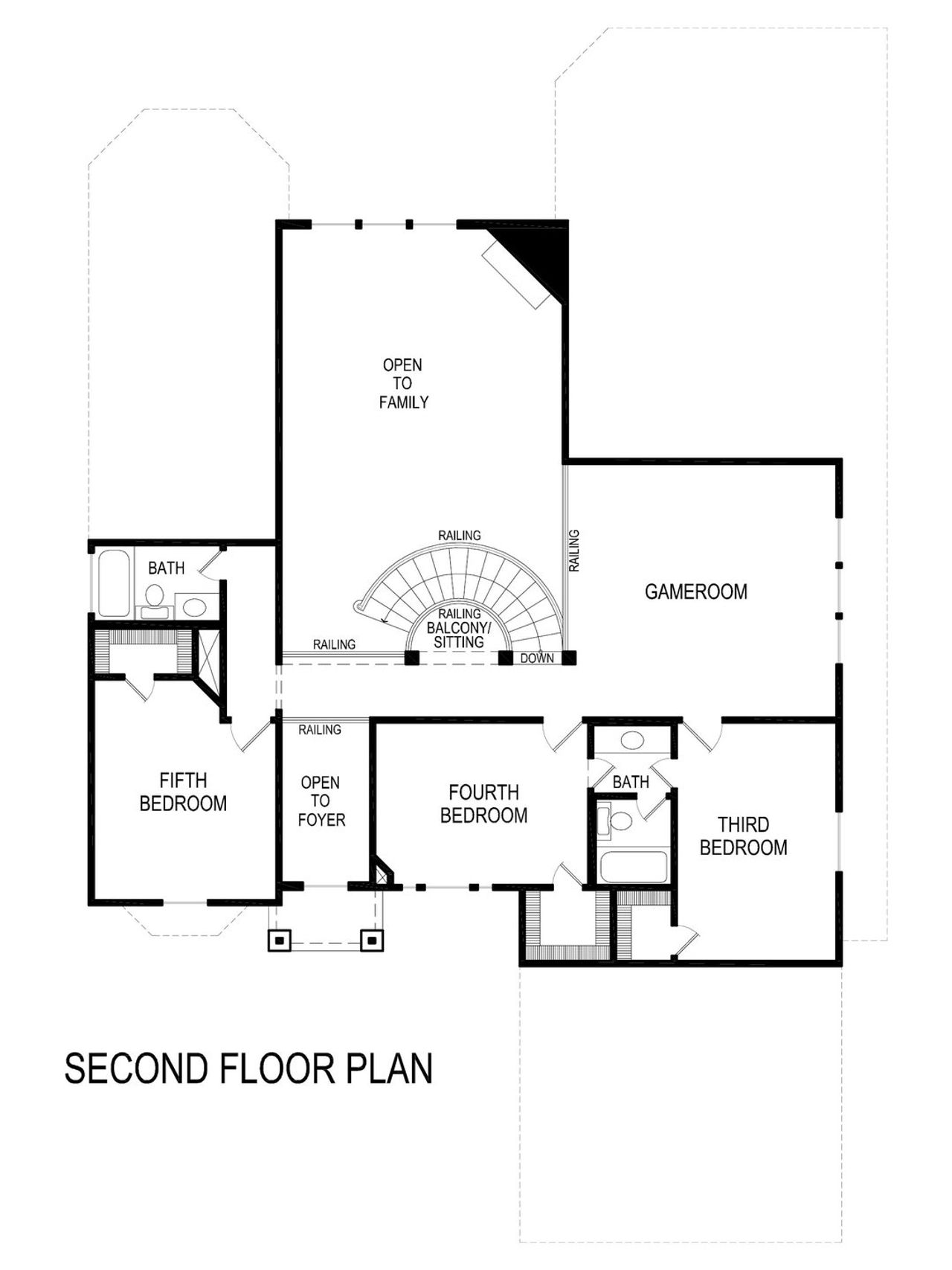 2D floor plan layout for the Crestone FSW by First Texas Homes in Cambridge Estates, Prosper, TX (Image 2).