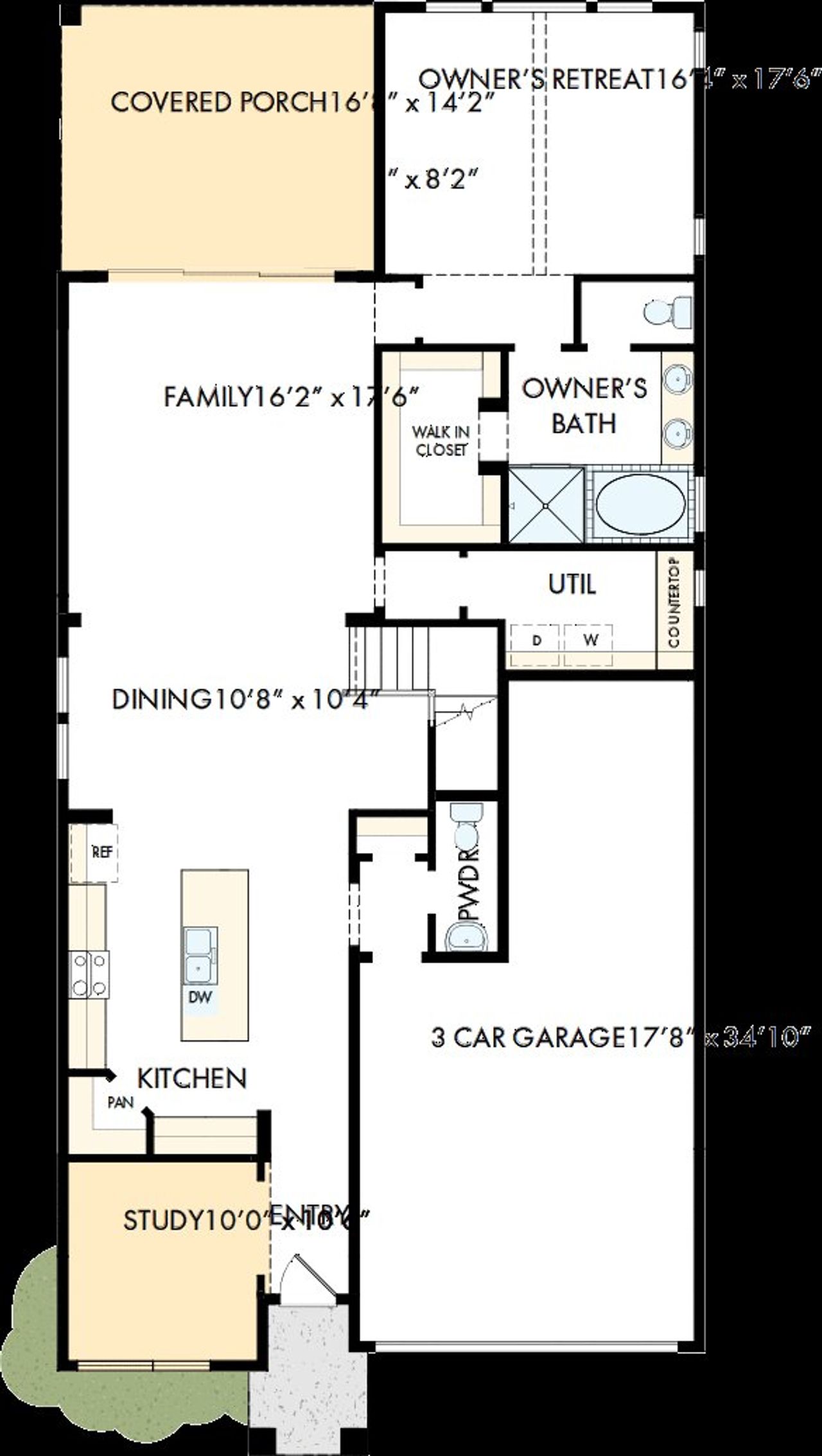 2D floor plan layout of this home in Jubilee - Reserve Collection, Hockley, TX (Image 2).