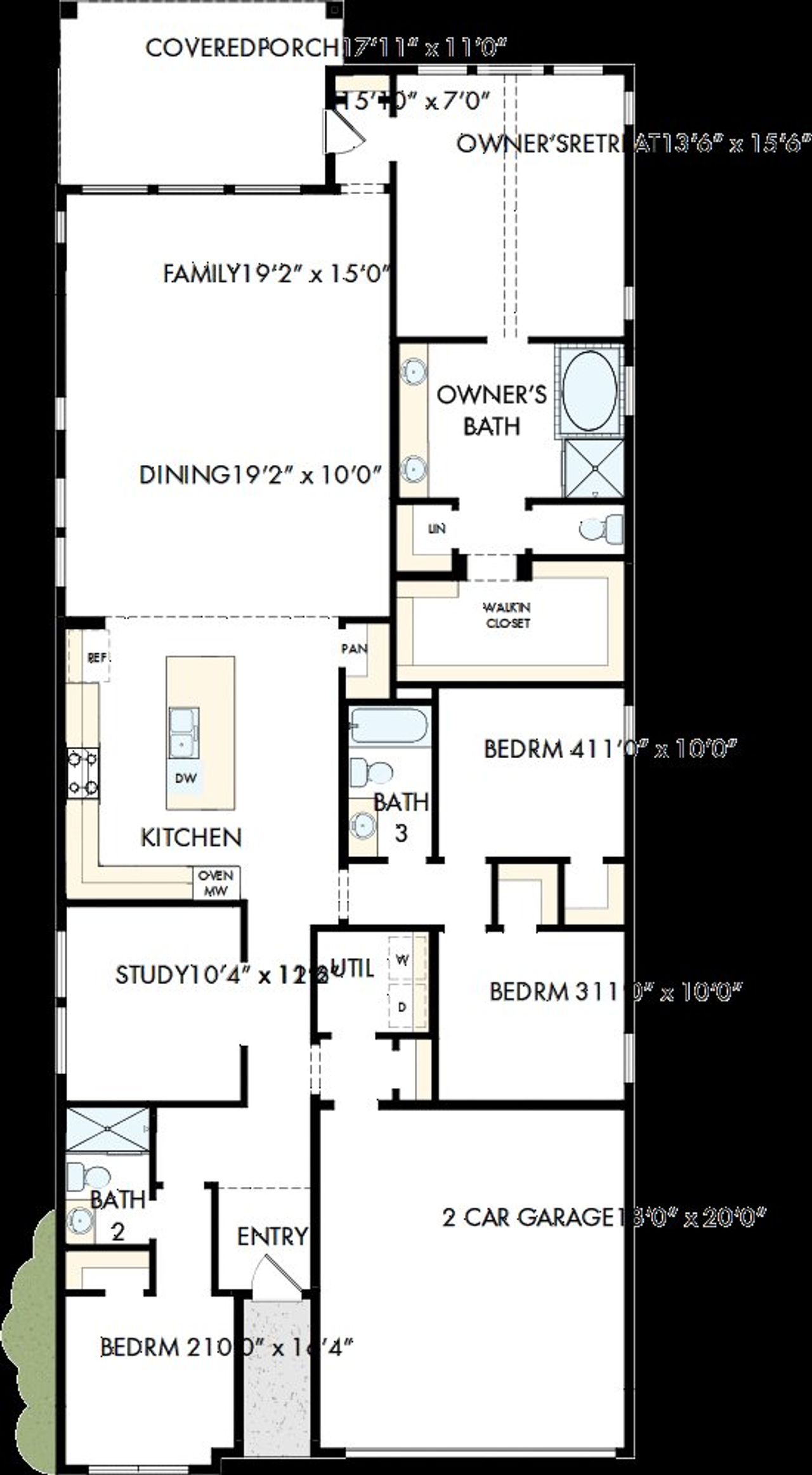 2D floor plan layout of this home in Landmark, Denton, TX (Image 2).