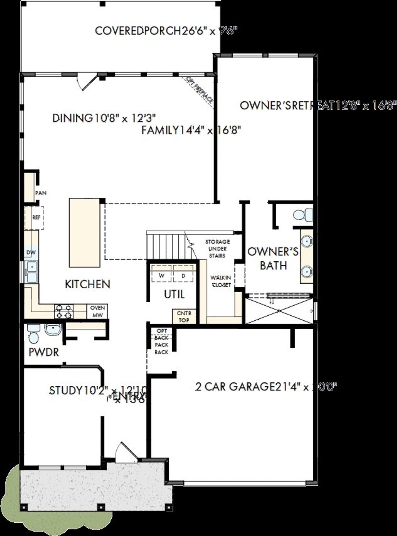 2D floor plan layout of this home in Davis Ranch 50', San Antonio, TX (Image 2).