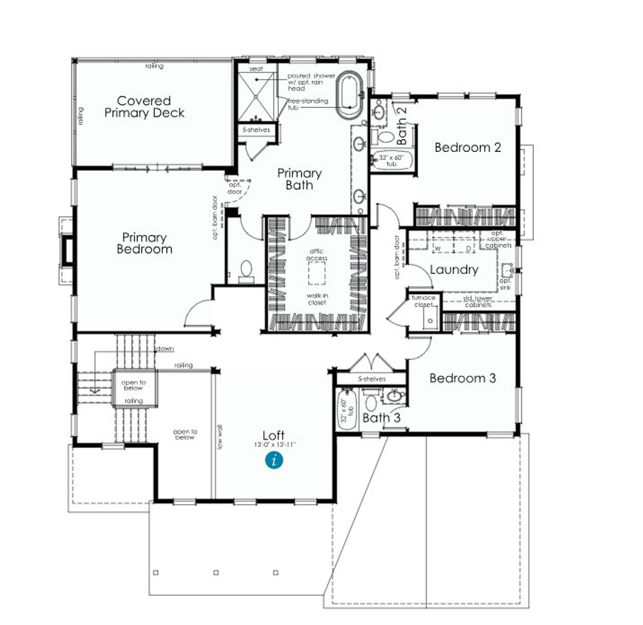 2D floor plan layout of this home in Luxe at The Canyons, Castle Pines, CO (Image 2).