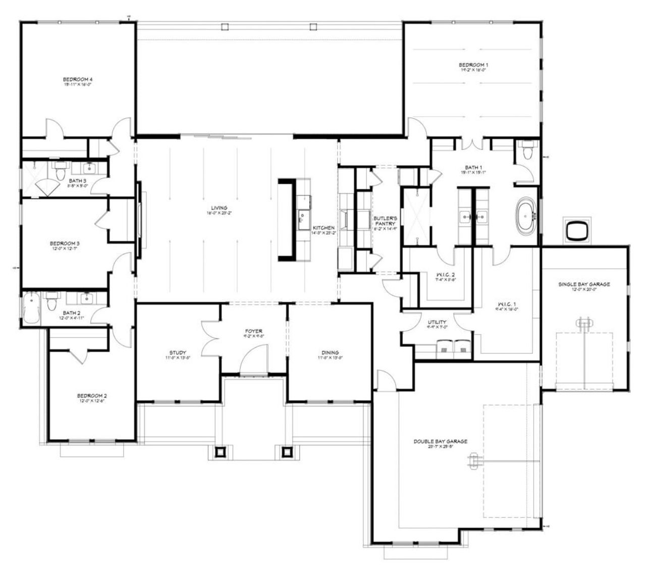 2D floor plan layout for the Brazos II by Flintrock Builder in King Oaks, Salado, TX (Image 2). 2D floor plan layout for the Brazos II by Flintrock Builder in King Oaks, Salado, TX (Image 2).