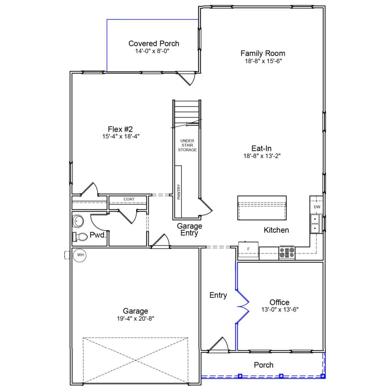 2D floor plan layout of this home in Dove Hollow, Chesnee, SC (Image 2).
