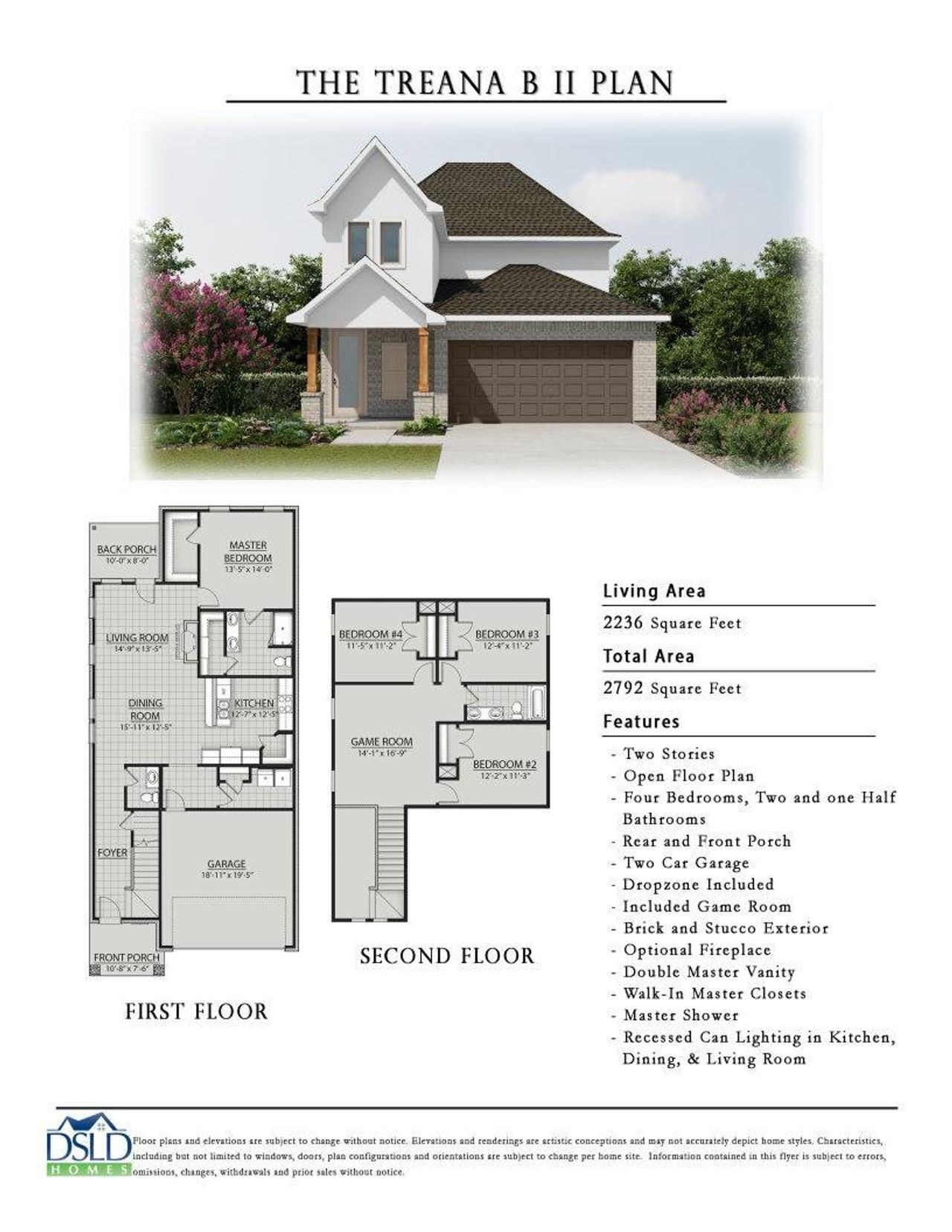 2D floor plan layout of this home in Two Step Farm, Montgomery, TX (Image 2).