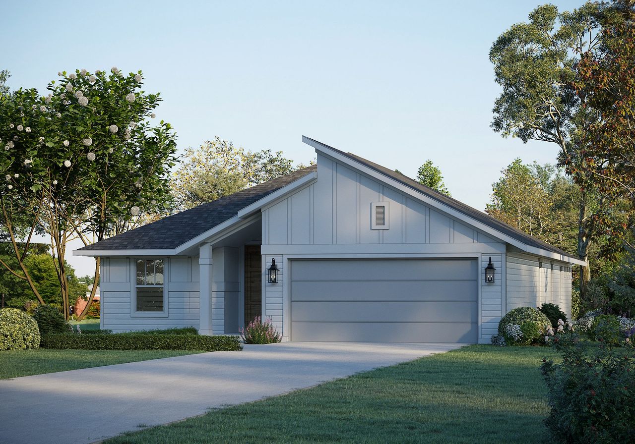 Representative exterior photo of a completed home built from the Monroe 4120 by GFO Home in Whisper Valley, Manor, TX (Image 2).