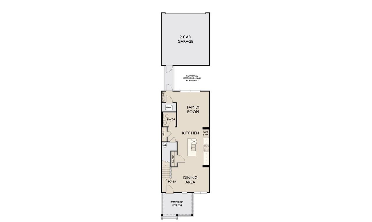 2D floor plan layout for the Cawood by Ashton Woods in Lake Cawood Cove, Windermere, FL (Image 2).
