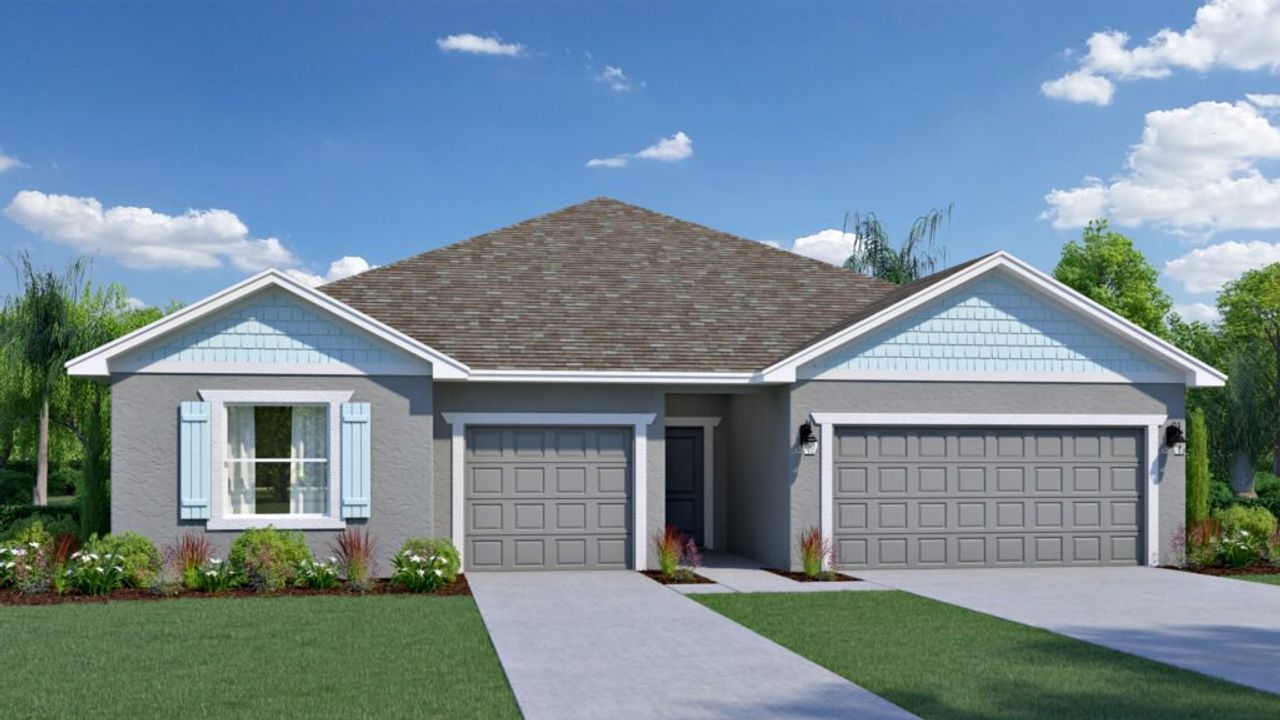 Representative exterior photo of a completed home built from the Symphony by Holiday Builders in Spirit Of Sebastian, Sebastian, FL (Image 2). Representative exterior photo of a completed home built from the Symphony by Holiday Builders in Spirit Of Sebastian, Sebastian, FL (Image 2).