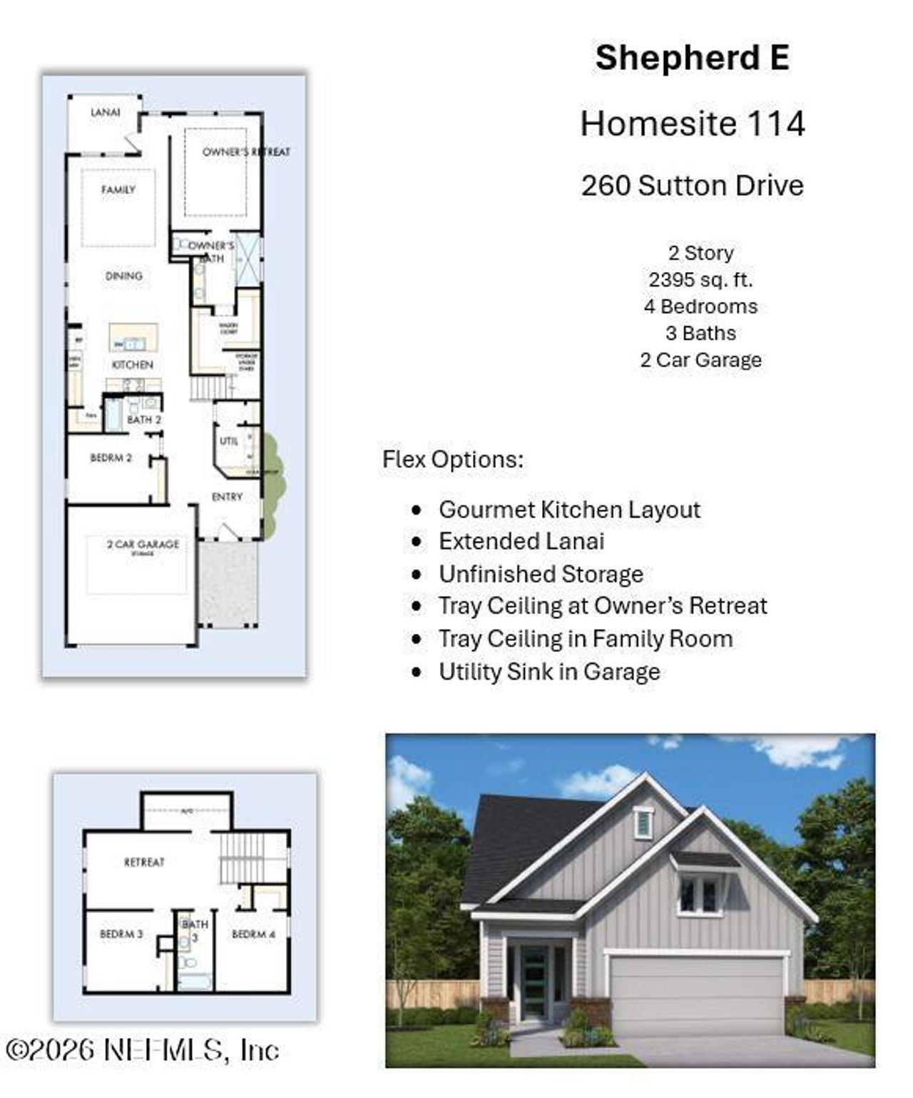 2D floor plan layout of this home in , Ponte Vedra, FL (Image 2).