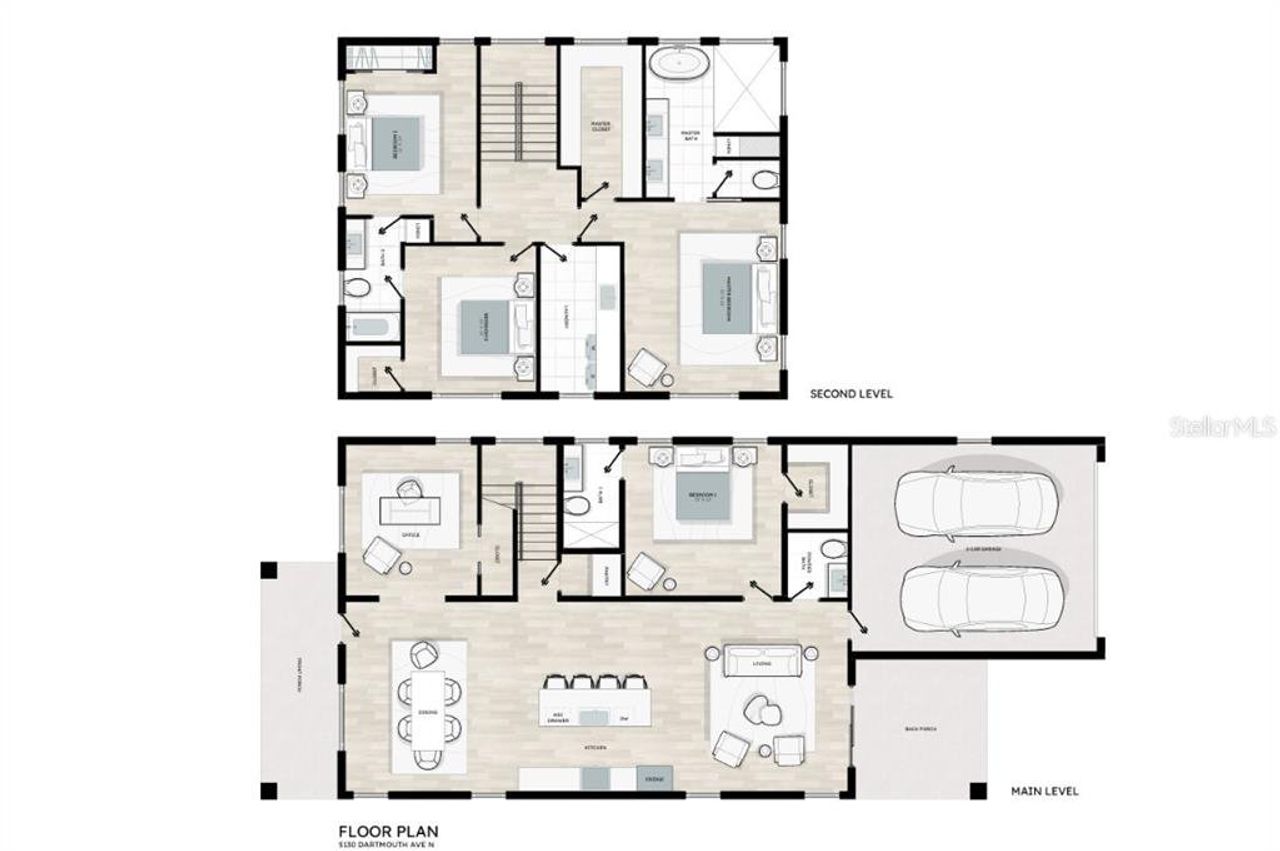 2D floor plan layout of this home in , St. Petersburg, FL (Image 2).