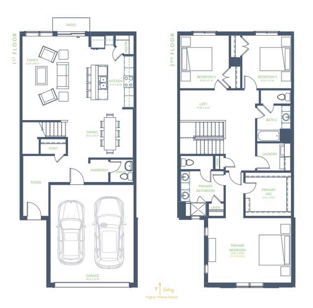 2D floor plan layout for the Boulder (FE) by Grenadier Homes in Wildridge, Oak Point, TX (Image 2).