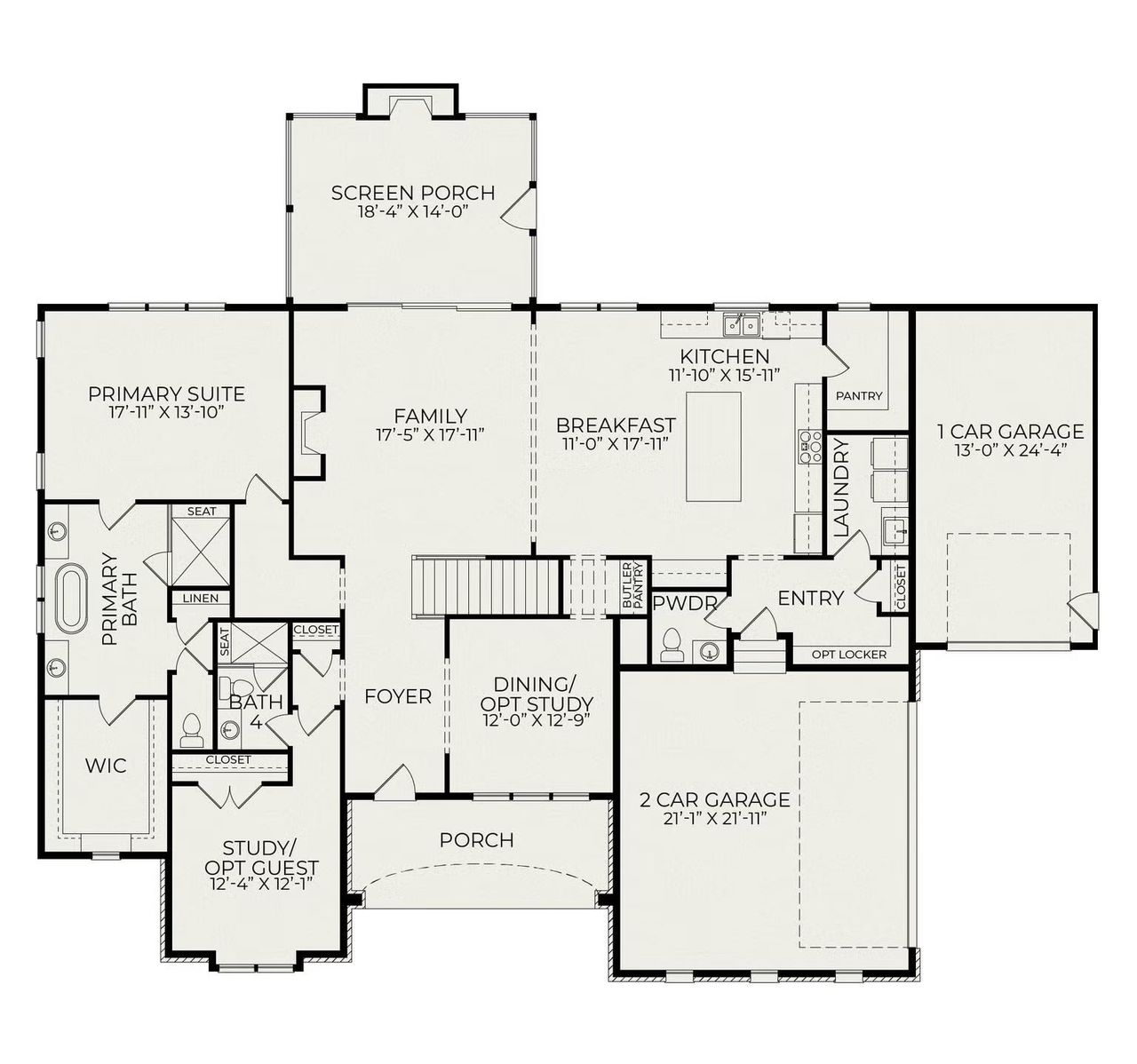2D floor plan layout for the Shelby by Homes by Dickerson in Lowery Estates, Wake Forest, NC (Image 2).
