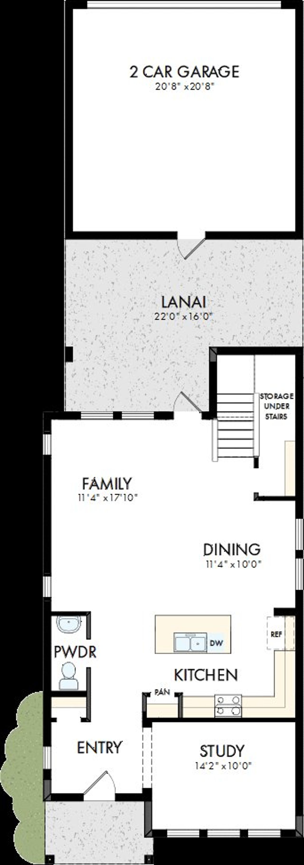 2D floor plan layout of this home in Reflections at Olympus – Valor, Clermont, FL (Image 2).