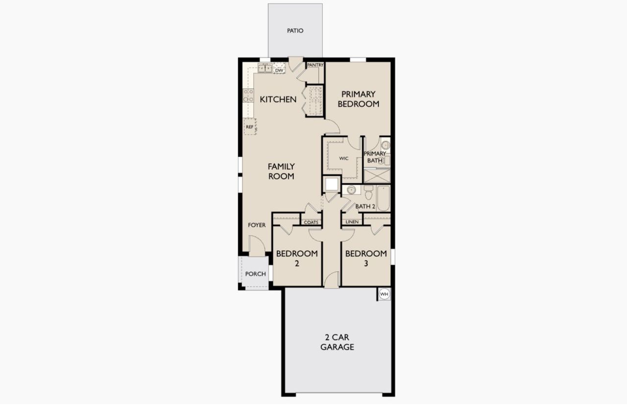 2D floor plan layout of this home in Pelham Square, Deland, FL (Image 2).