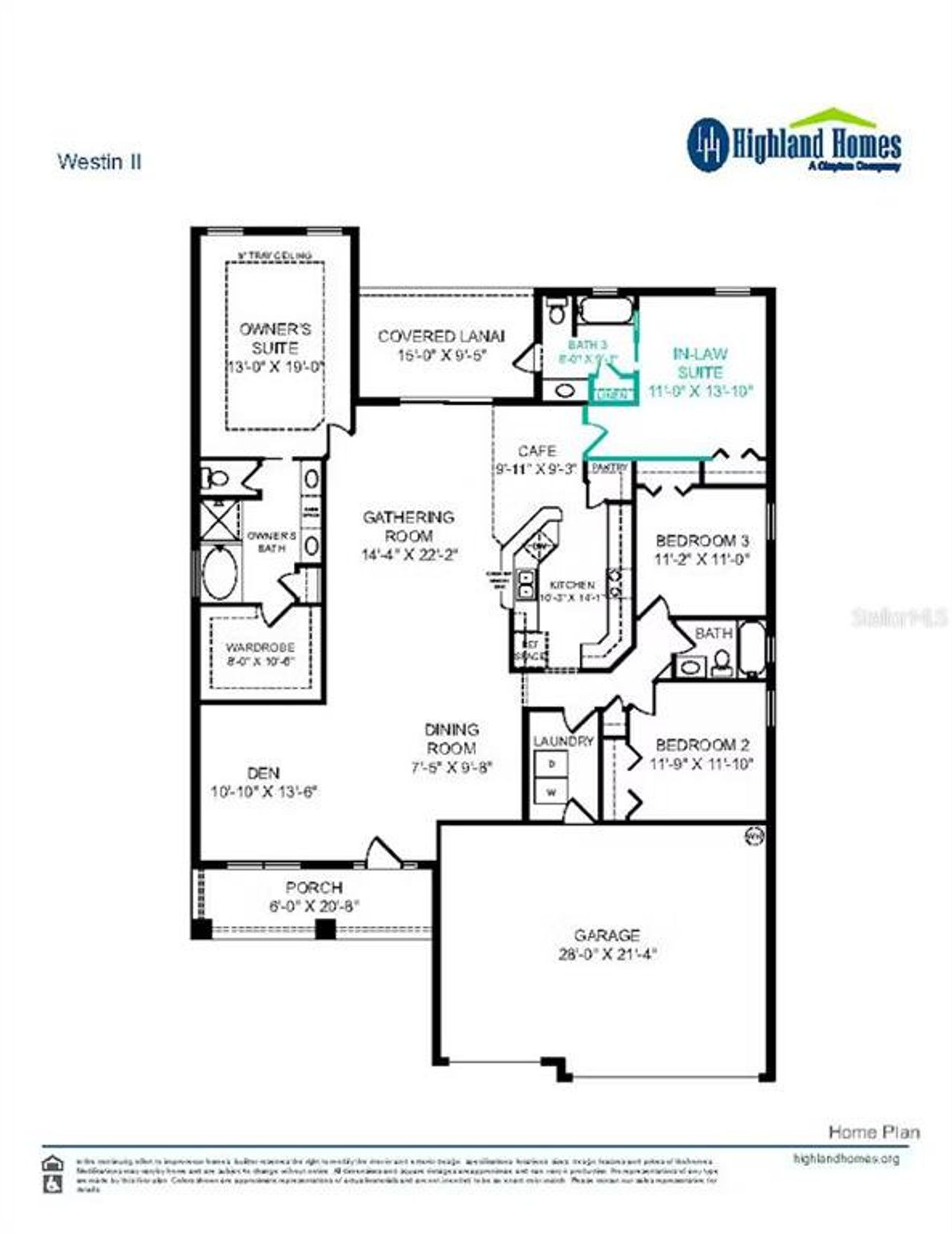 2D floor plan layout of this home in Keen's Grove, Lakeland, FL (Image 2).