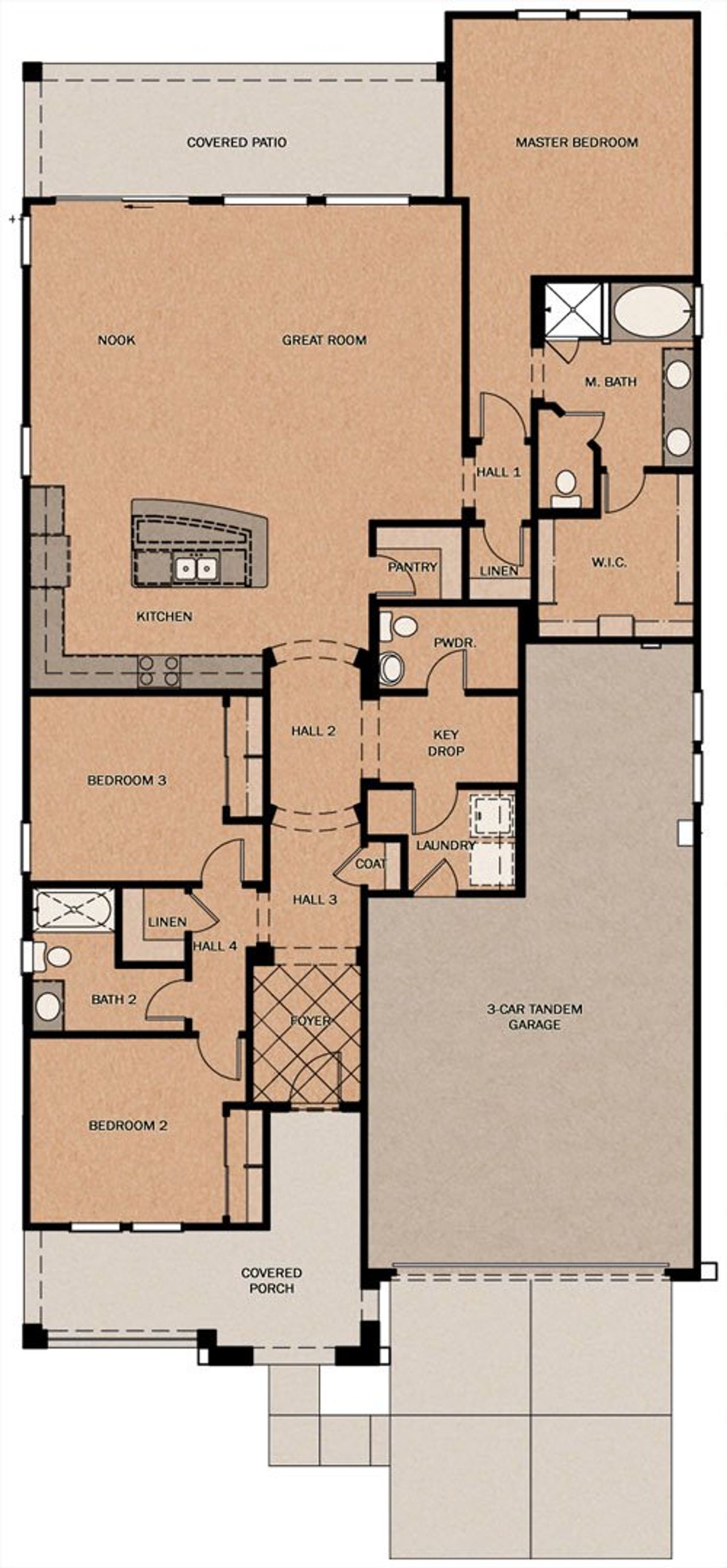 2D floor plan layout of this home in Silverado at Escalante, Surprise, AZ (Image 2).