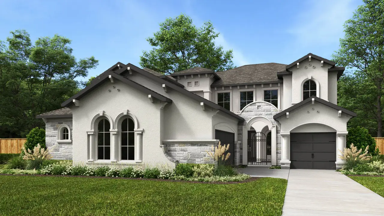 Representative exterior photo of a completed home built from the 4379S by Perry Homes in Elyson, Katy, TX (Image 2).