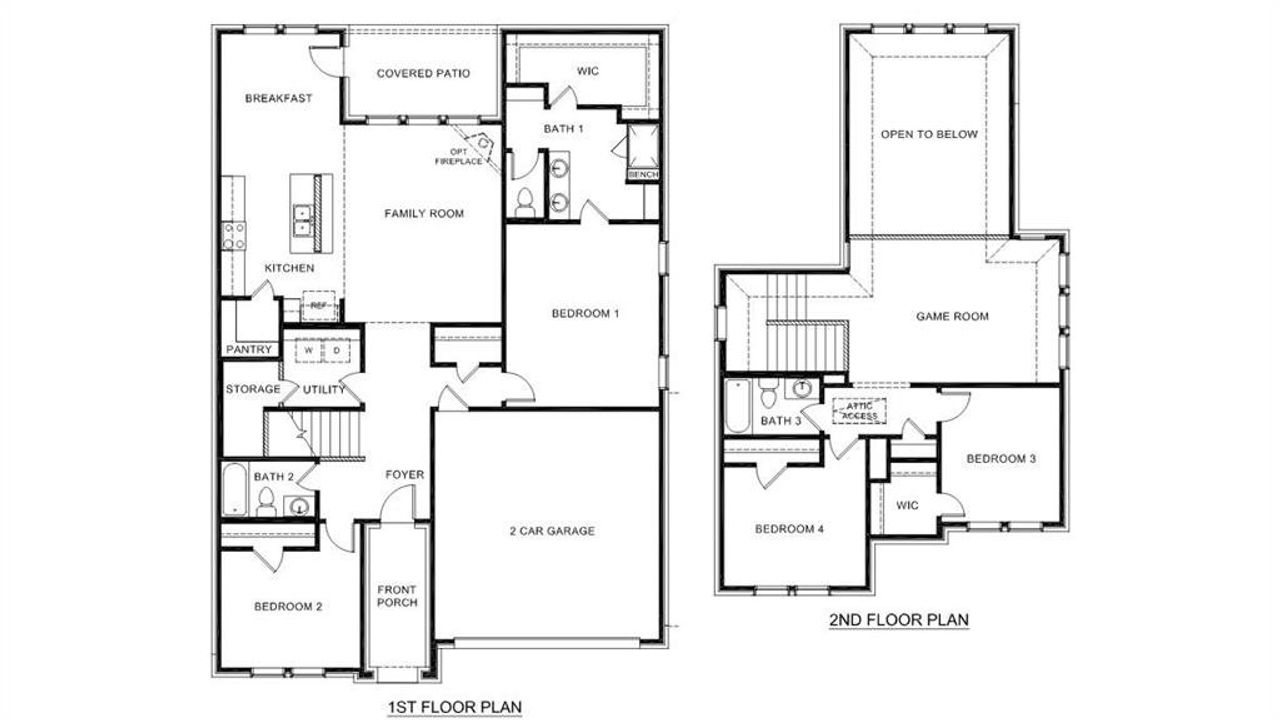 2D floor plan layout of this home in Augusta Square, Fort Worth, TX (Image 2).