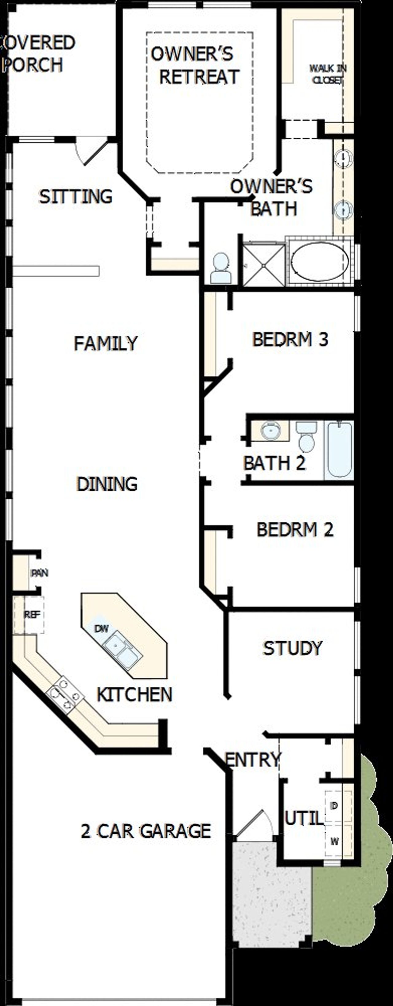 2D floor plan layout of this home in The Grand Prairie 40’, Hockley, TX (Image 2).