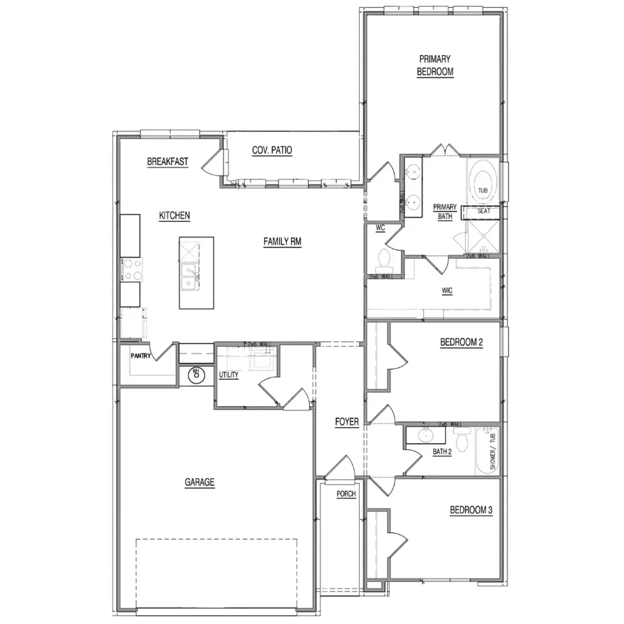 2D floor plan layout of this home in Hickory Hill, Sherman, TX (Image 2).