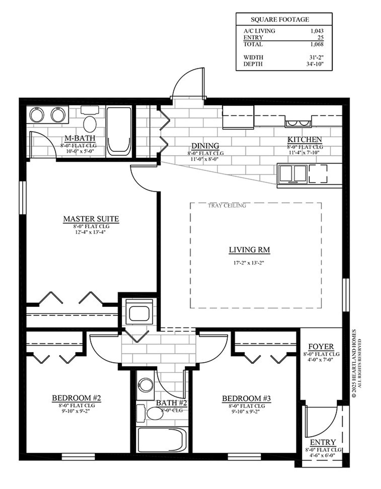 2D floor plan layout for the The Giara by Heartland Homes of Florida in Lake Placid, Lake Placid, FL (Image 2).