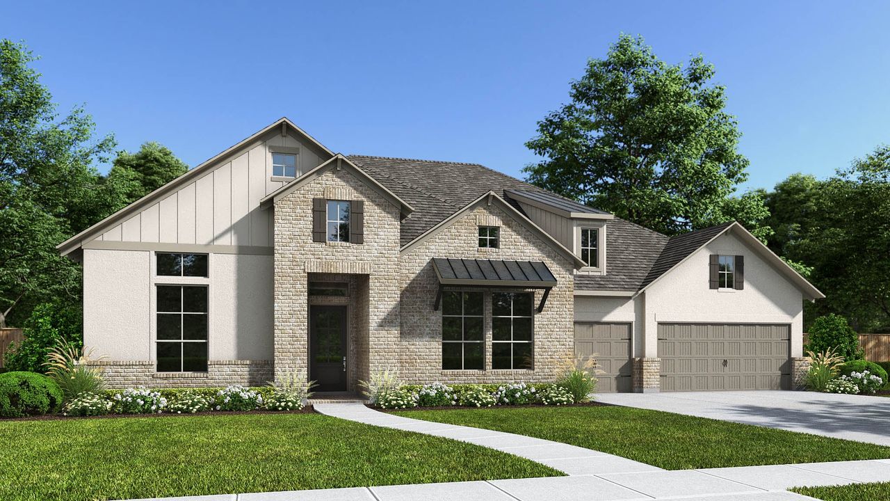 Representative exterior photo of a completed home built from the 4212B by Perry Homes in Fulshear Lakes, Fulshear, TX (Image 2).