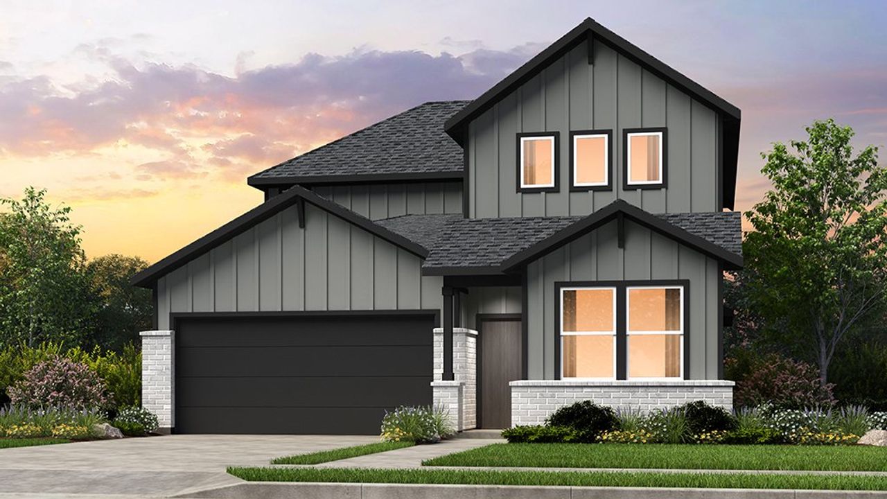 Representative exterior photo of a completed home built from the Orchid II by Taylor Morrison in Redbud, Hockley, TX (Image 2).