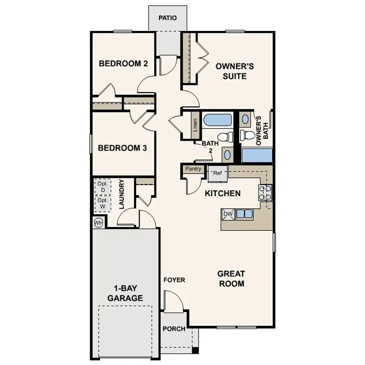 2D floor plan layout of this home in Arizona City, Arizona City, AZ (Image 2).