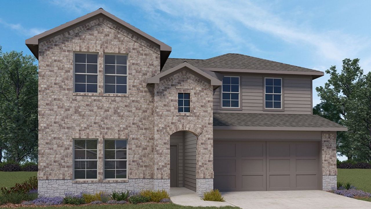 Representative exterior photo of a completed home built from the OZARK by D.R. Horton in Tamarron, Brookshire, TX (Image 2).