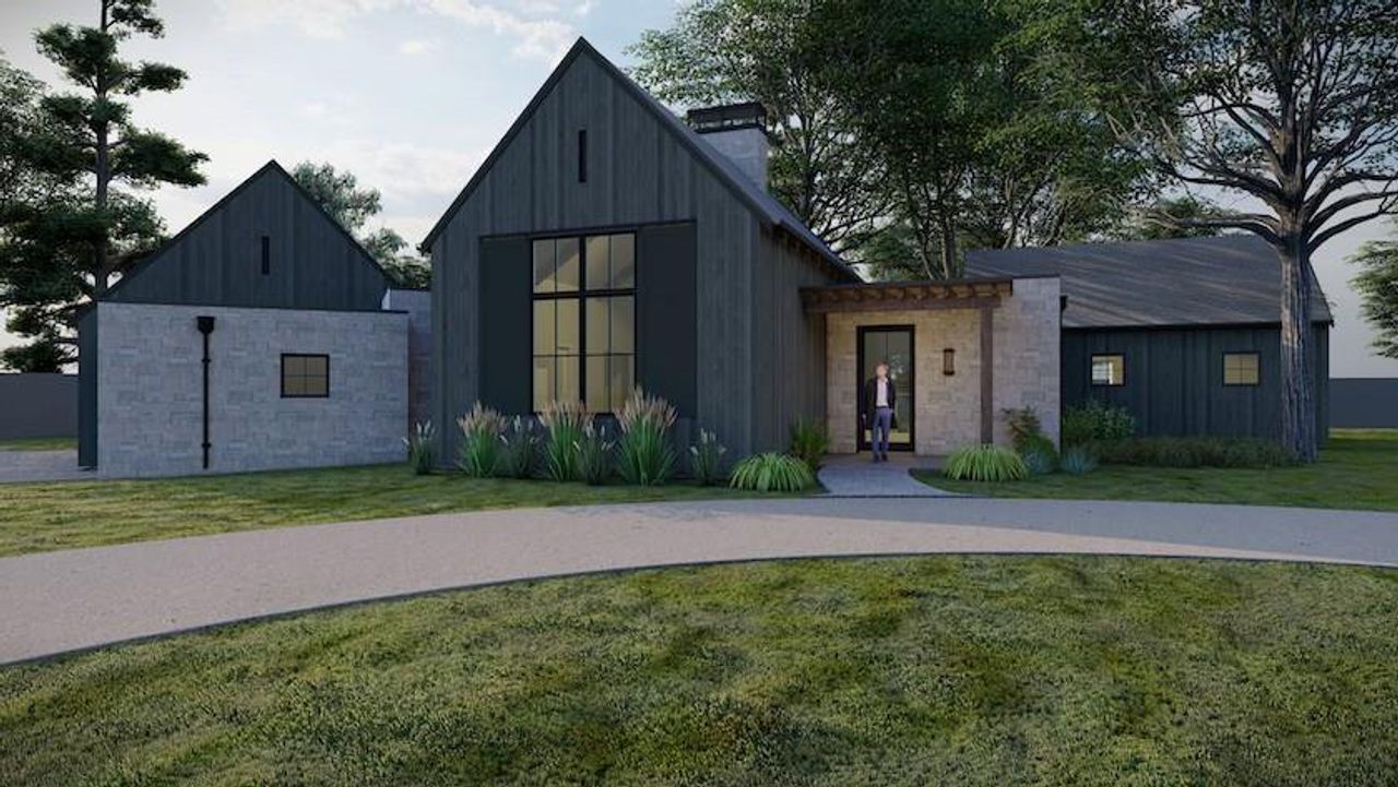 Front exterior of a new home in , Fredericksburg, TX, highlighting curb appeal (Image 2). Front exterior of a new home in , Fredericksburg, TX, highlighting curb appeal (Image 2).